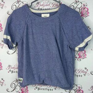 RVCA Camille Rowe knit top sleeved lilac blue Lavender Knit Top white cream